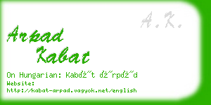 arpad kabat business card